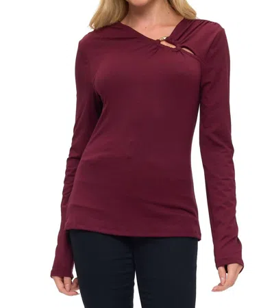 Ariella Ring My Bell Top In Burgundy In Red