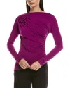 Ariella Ruched Top In Purple
