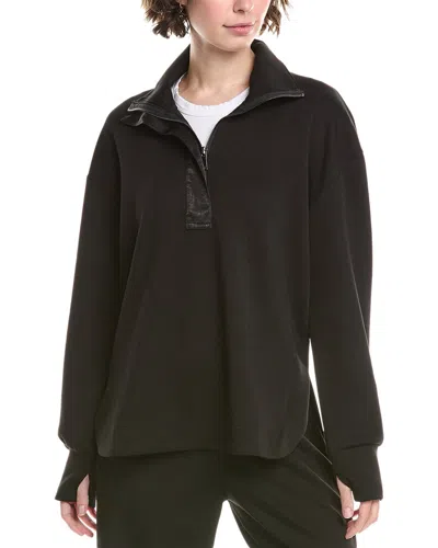 Ariella Scuba 1/2-zip Funnel Pullover In Black