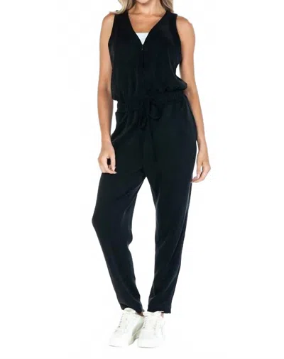 Ariella Scuba Sleeveless Jumpsuit In Black