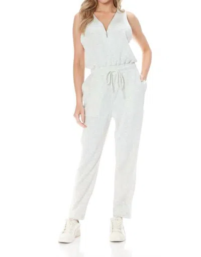Ariella Scuba Sleeveless Jumpsuit In Heather In White