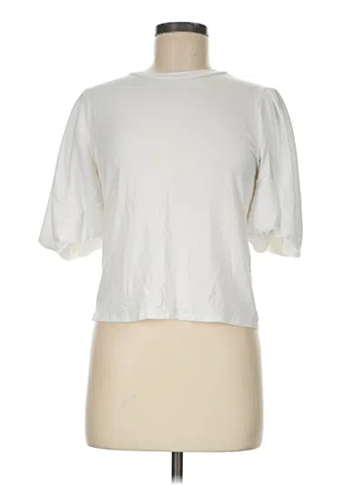 Pre-owned Ariella Short Sleeve Top Ivory Mock Neckline Tops