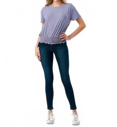 Ariella Smocking Detailed Bottom Top In Lavendar In Purple