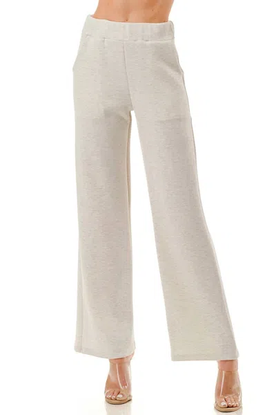 Ariella Straight Leg Pants In Heather Grey In White