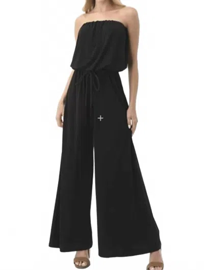 Ariella Strapless Tube Jumpsuit In Black