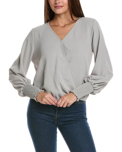 Ariella Surplice Blouse In Grey