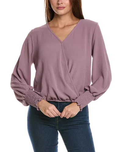 Ariella Surplice Blouse In Purple