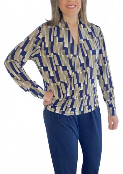 Ariella Surplice Geometric Top In Multi