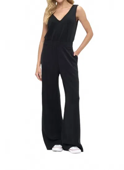 Ariella Tank Scuba Jumpsuit In Black