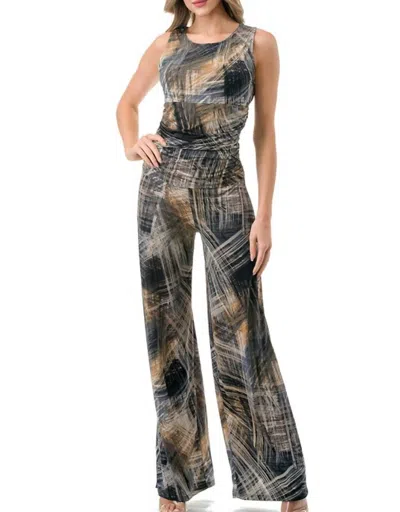 Ariella Theresea Wide Leg Jumpsuit In Gold/black