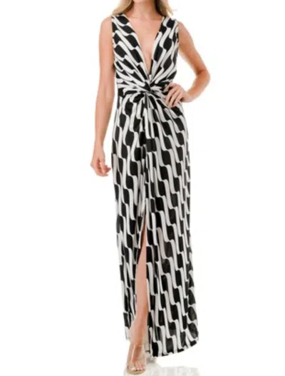 Ariella Twist Front Maxi Dress In Black