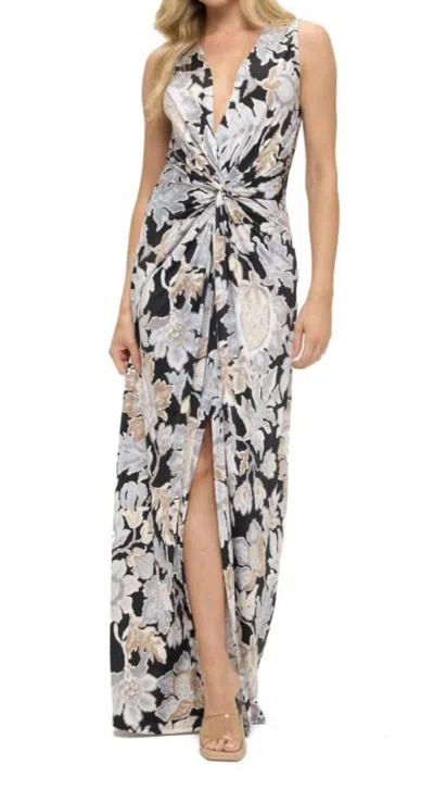 Ariella Twist Front Maxi Dress In Black