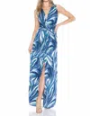 Ariella Twist Front Maxi Dress In Blue In Blue