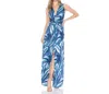 Ariella Twist Front Maxi Dress In Blue Multi In Multi
