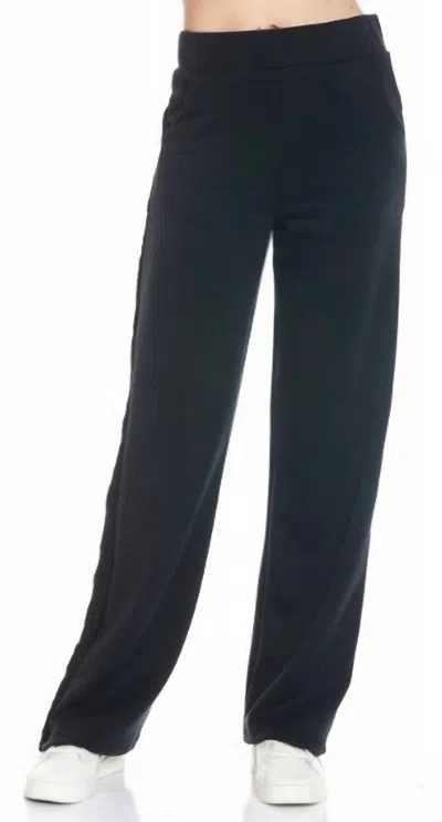 Ariella Wide Leg Pants With Side Contrast In Black