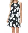 Ariella Women's Mckenna Floral Print Swing Dress In Black In Black