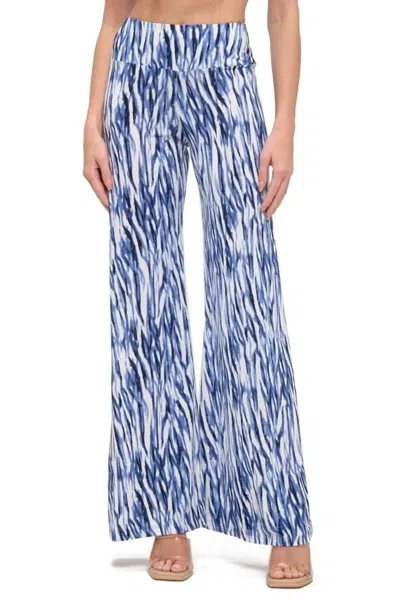 Ariella Women's Tiger Palazzo Pant In Blue