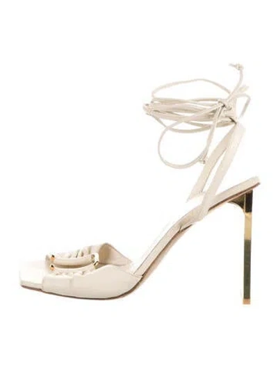 Pre-owned Arielle Baron Leather Sandals In Neutral