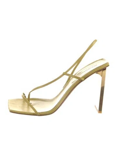 Pre-owned Arielle Baron Leather Sandals In Neutrals
