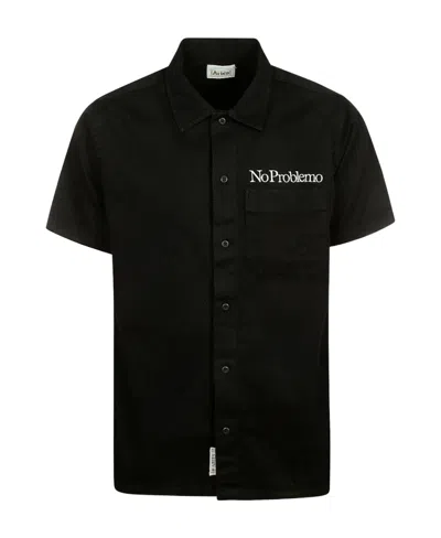 Aries A Short Sleeved Shirt In Black