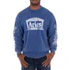 Aries Aged Ancient Column Cotton Sweater In Blue
