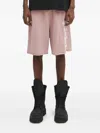 Aries Aged Ancient Column Print Shorts In Pink
