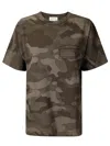 Aries Aged Camo T-shirt In Dark Olive