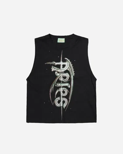 Aries Aged Giger Muscle Vest In Black