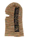 Aries Logo Knit Balaclava Eye Mouth Text In Beige