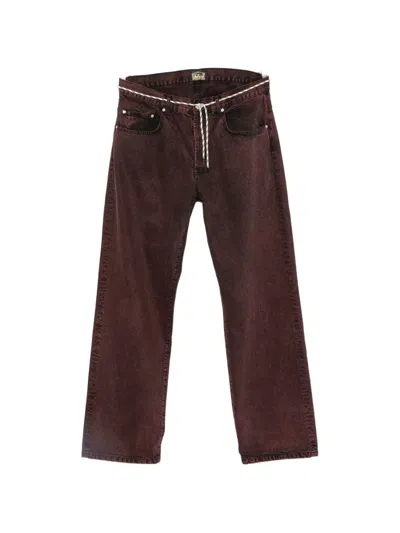 Aries Batten Acid-wash Jeans In Animal Print