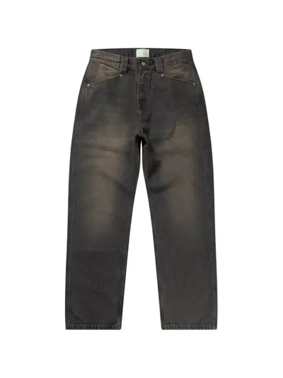 Aries Batten Distressed Jeans In Black