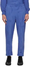 Aries Temple-print Sunbleached Cotton-jersey Track Pants In Blue