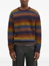 Aries Boucle Space Dye Knit Sweater In Yellow