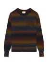 Aries Boucle Space Dye Knit Sweater In Multi