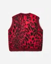 Aries Brushed Leopard Vest In Red