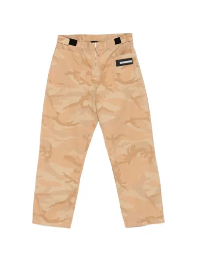 Aries Camouflage Straight Trousers In Neutral