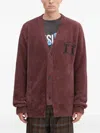 Aries Chenille-knit Cardigan In Red