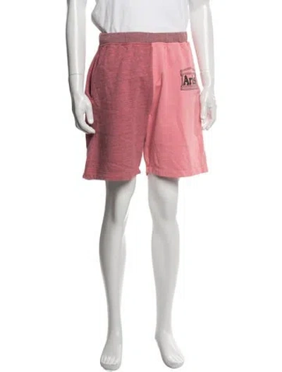 Pre-owned Aries Colorblock Pattern Jogger Shorts In Pink