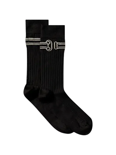 Aries Column Rib-knit Socks In Black
