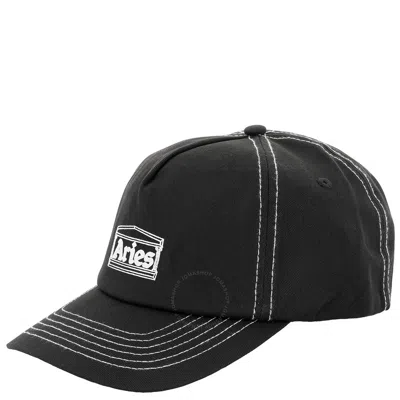 Aries Cotton Temple Baseball Cap In Black