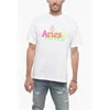 Aries Crew-neck Cotton T-shirt With Logo Maxi