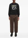 Aries Crew-neck Graphic-print Sweatshirt In Black