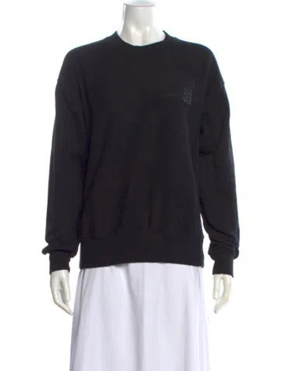 Pre-owned Aries Crew Neck Long Sleeve Sweatshirt In Black