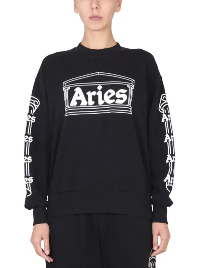Aries Column Sweatshirt In Black