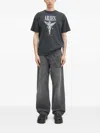 Aries Distressed Graphic T-shirt In Gray