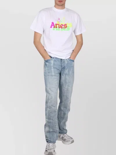ARIES DUCK GRAPHIC PRINT CREW NECK T-SHIRT