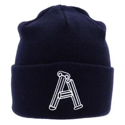 Aries Embroidered Column Beanie In Blue
