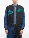 Aries Men S Varsity Denim Jacket Black In Blue