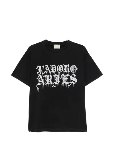 Aries Faded Graphic T-shirt In Black