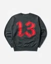Aries Faded Supportive Finger Raglan Sweatshirt In Gray